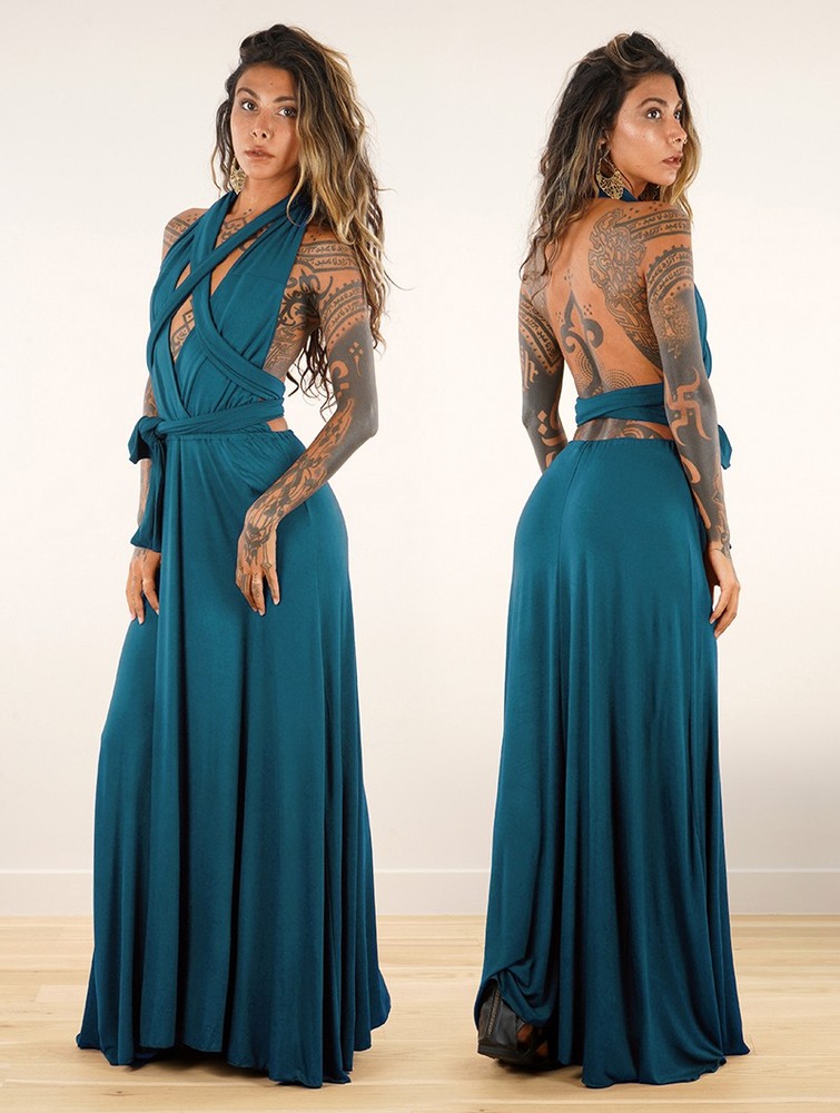 Toonzshop Wakiza Long Infinity Dress Ruha Női Kék | UQRAZTO-82