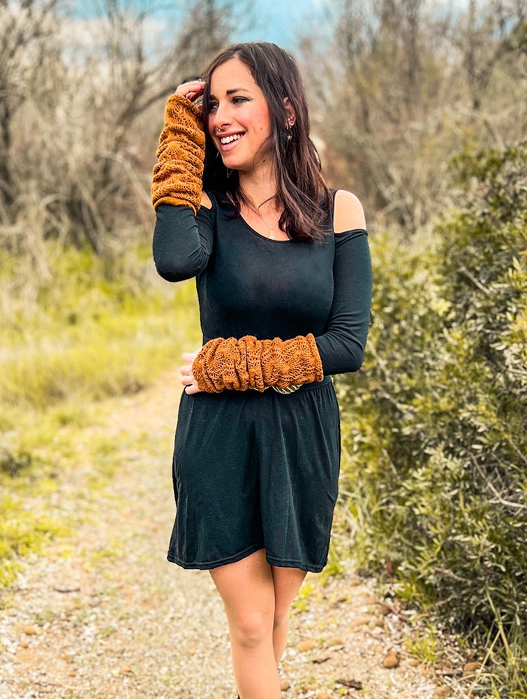 Toonzshop Yüm Crochet Arm Warmers Fingerless gloves-legwarmers Női Rusty | CXEJMKL-83