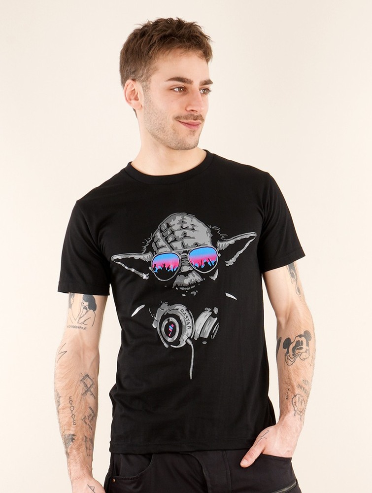 Toonzshop Yoda Master Printed Short Sleeve T-shirt Póló Férfi Fekete | VADRYON-12